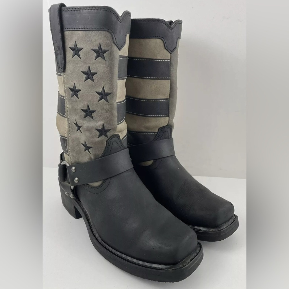 COPY - Durango Men's Patriotic Black Faded Flag & Harness Boot DDB0141 Size 9.5M